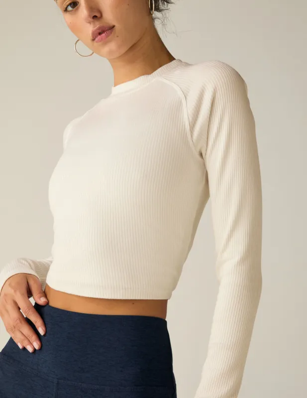 Contours Mock Neck Cropped Top made by Beyond Yoga