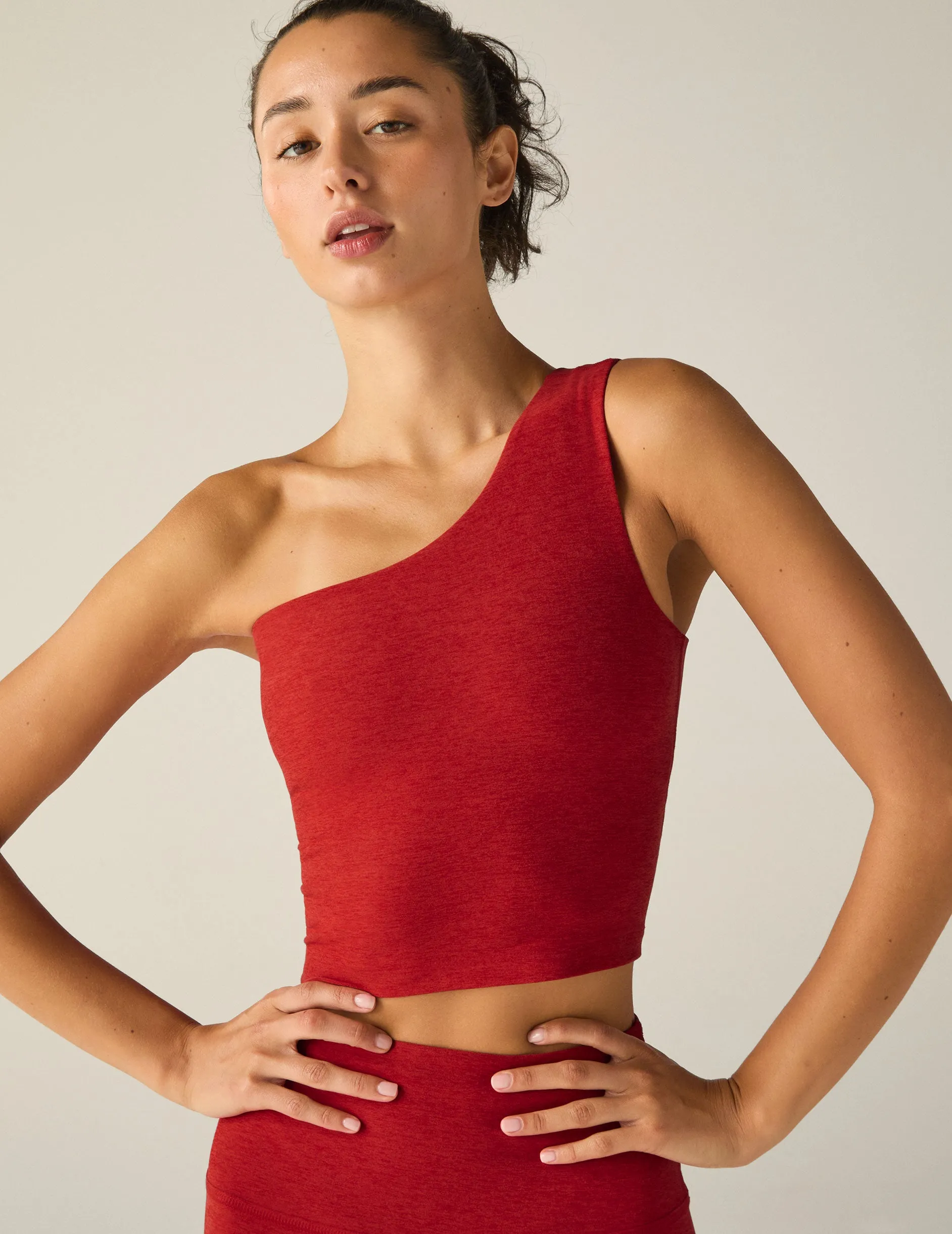 Spacedye The Bold Shoulder Cropped Tank sold by Beyond Yoga