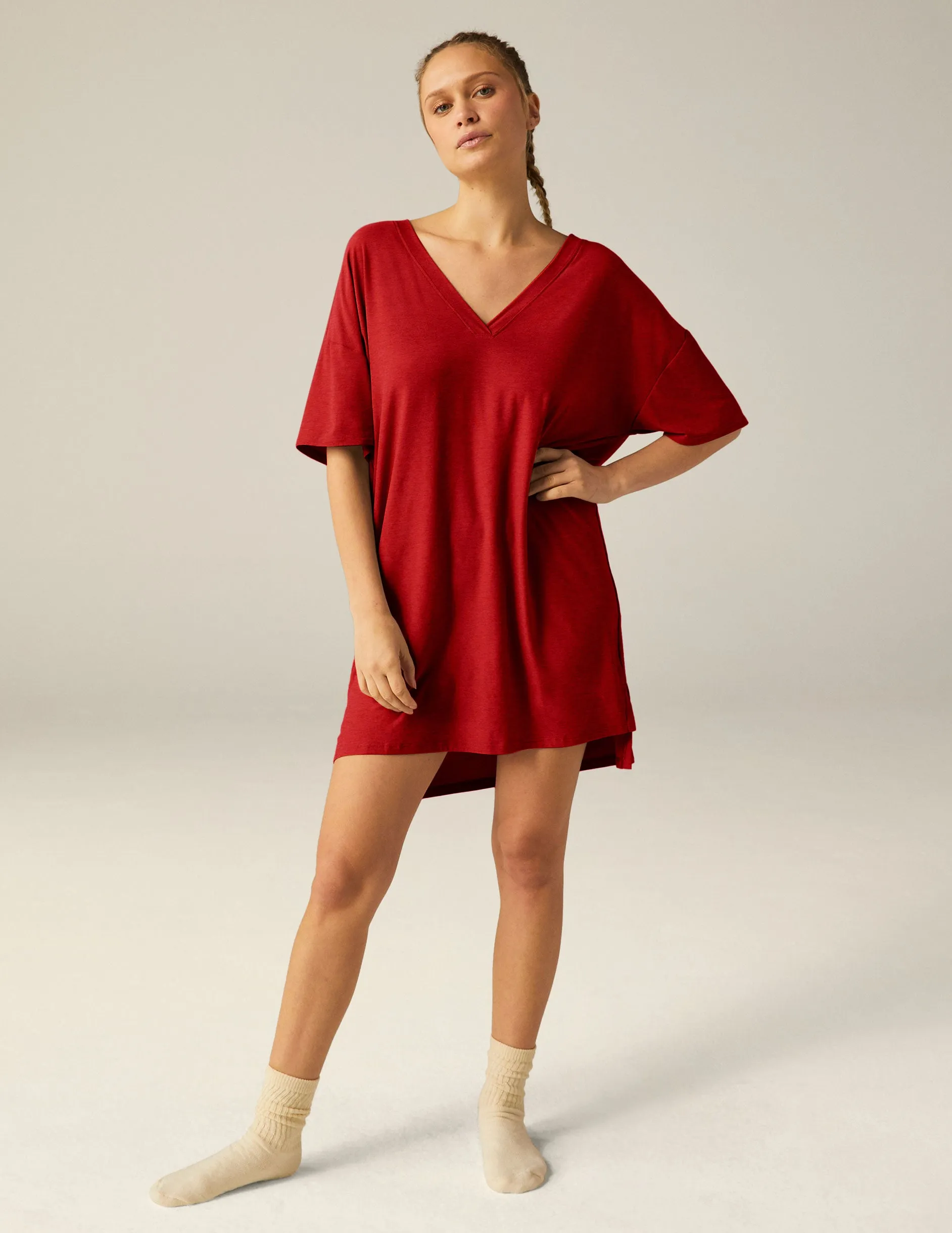 Featherweight V Rested Sleep Tee Dress sold by Beyond Yoga