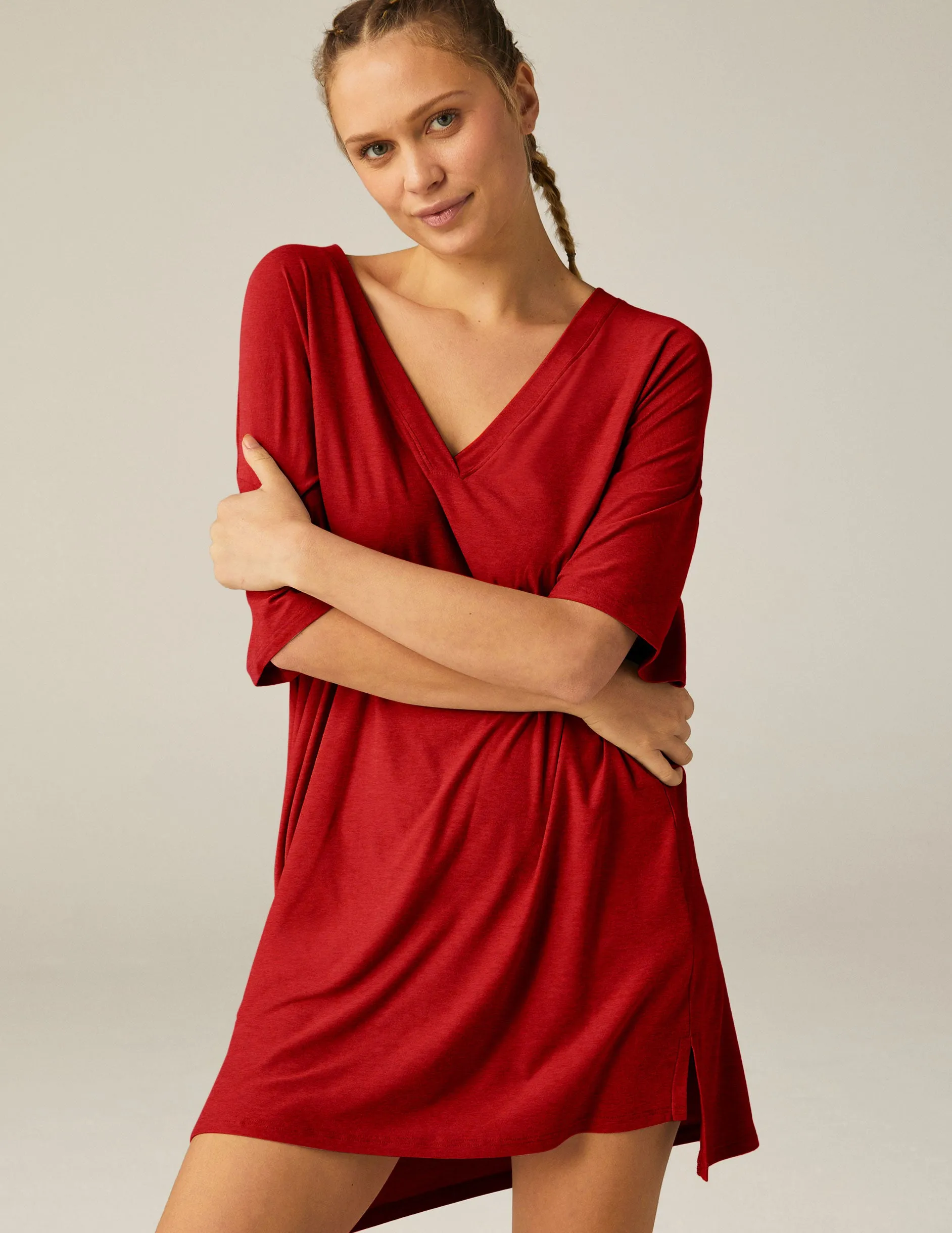 Featherweight V Rested Sleep Tee Dress sold by Beyond Yoga product image thumbnail 4