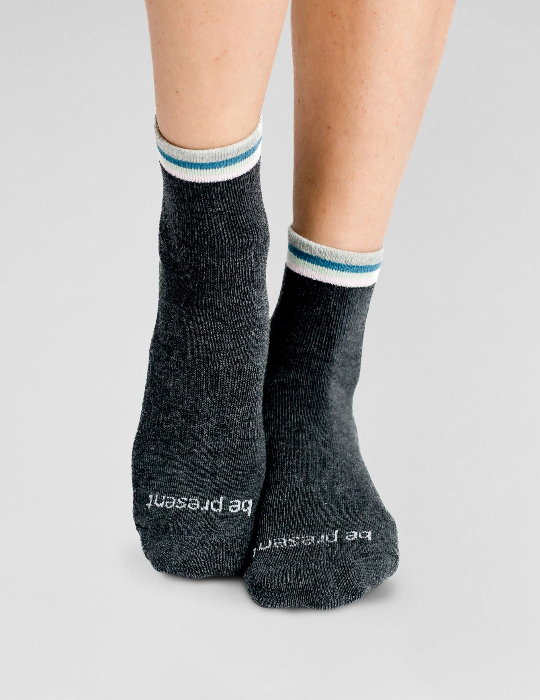 Sticky Be Present Short Crew Grip Socks sold by Beyond Yoga