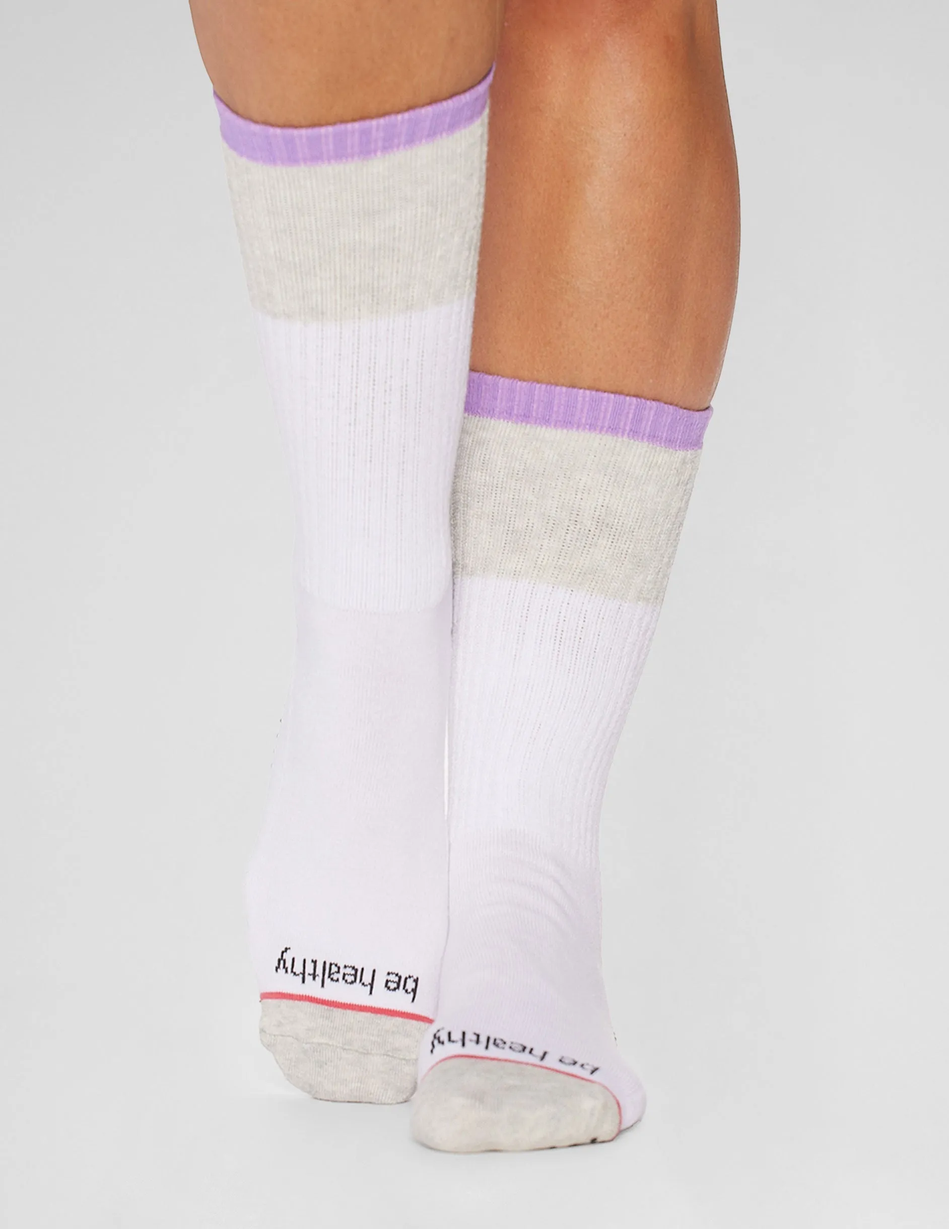 Sticky Be Healthy Crew Grip Socks sold by Beyond Yoga