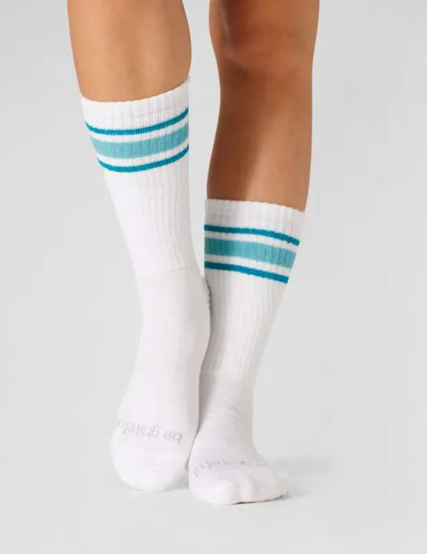 Sticky Be Grateful Crew Grip Socks sold by Beyond Yoga
