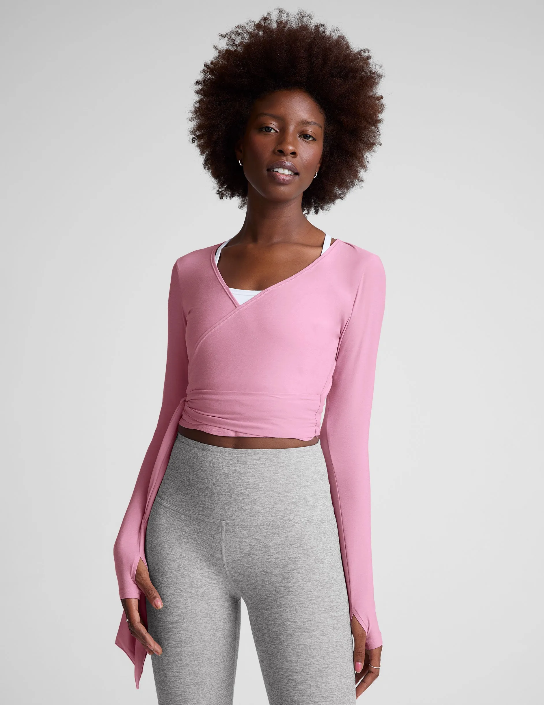 Featherweight Waist No Time Wrap Top sold by Beyond Yoga