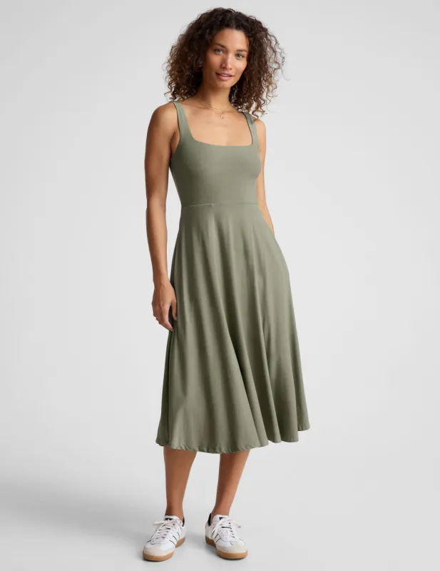 Featherweight At The Ready Square Neck Dress sold by Beyond Yoga