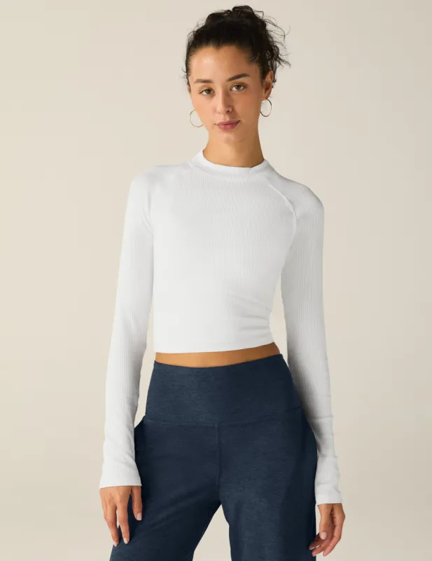 Contours Mock Neck Cropped Top made by Beyond Yoga