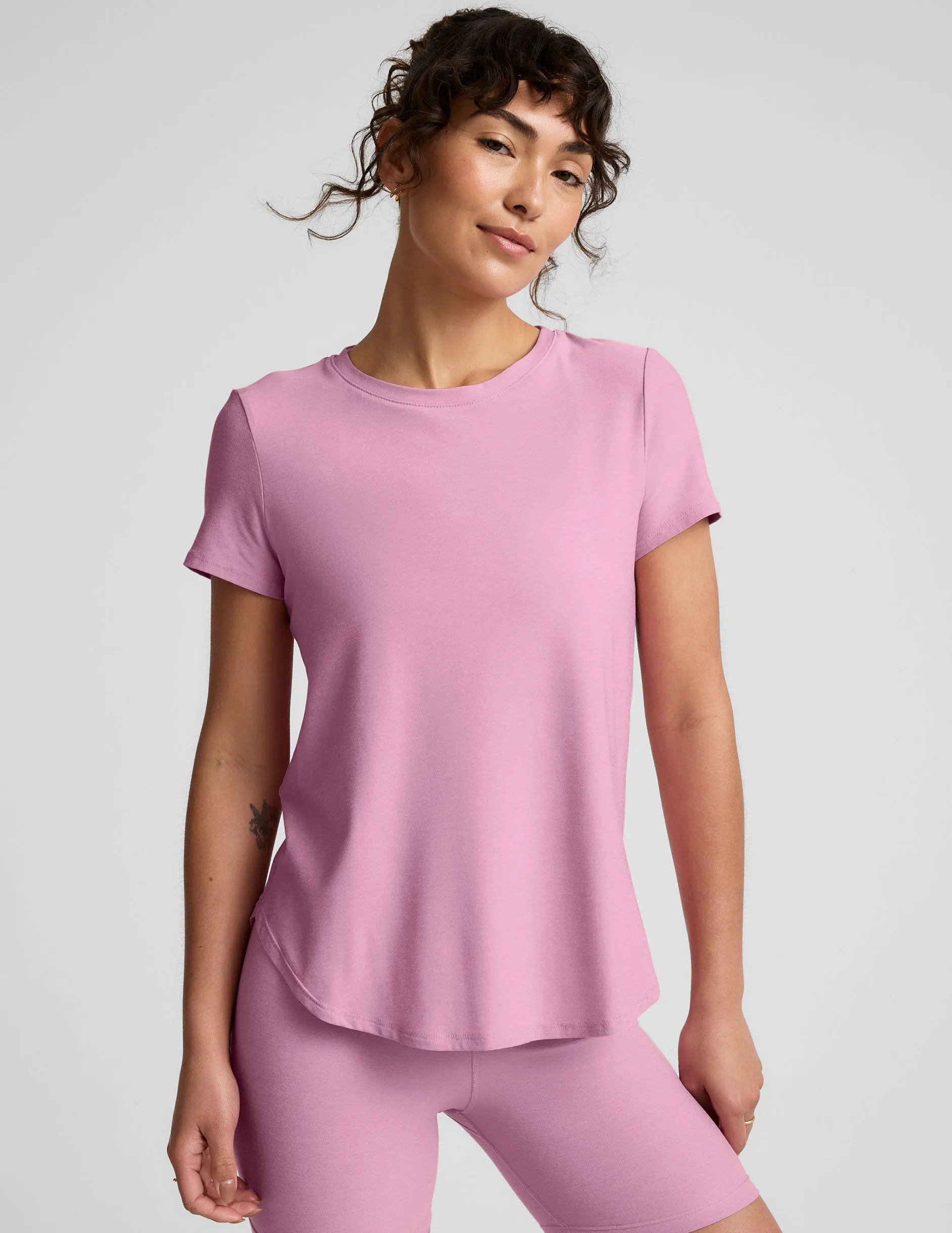 Featherweight On The Down Low Tee sold by Beyond Yoga