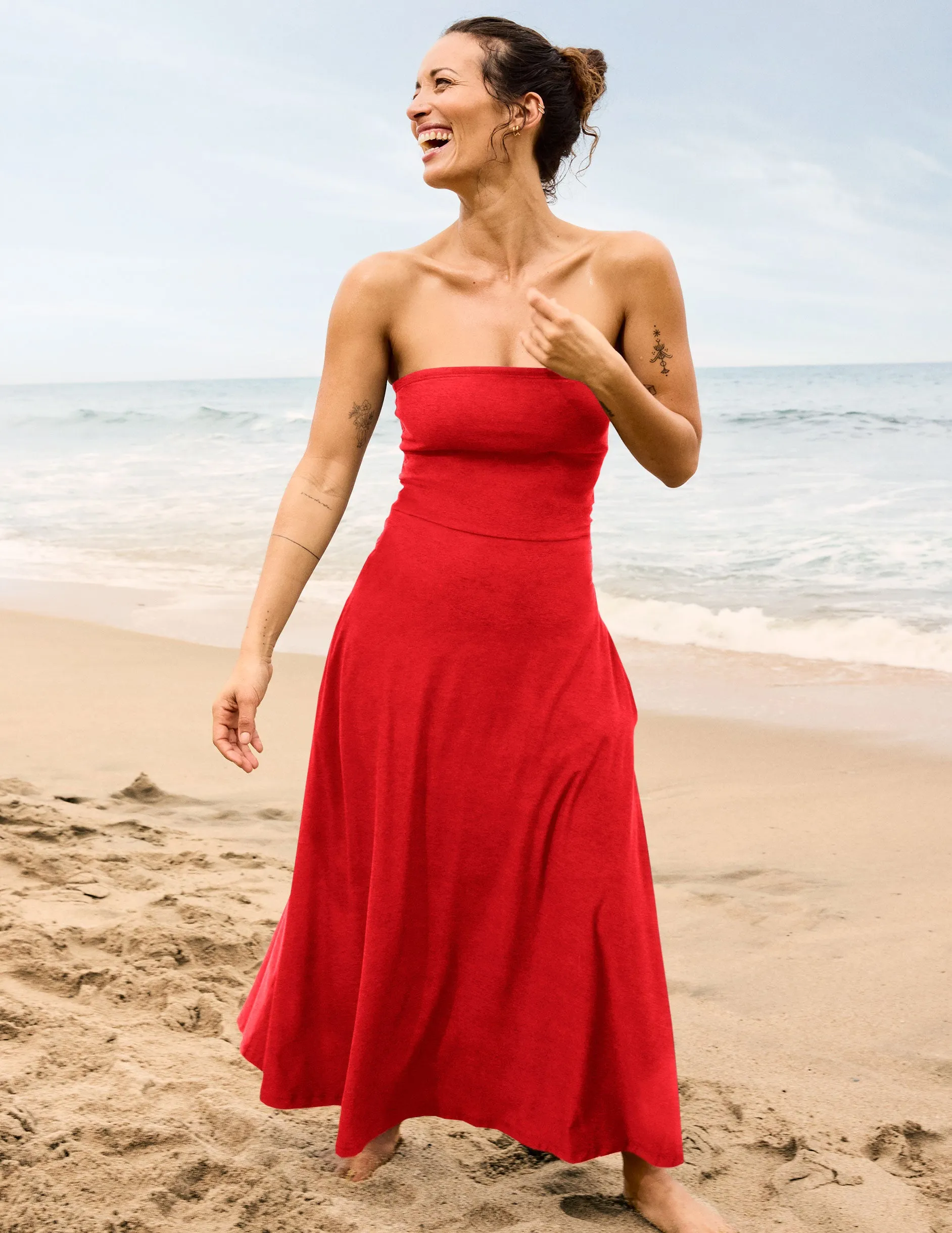 Featherweight Strapless Dress sold by Beyond Yoga