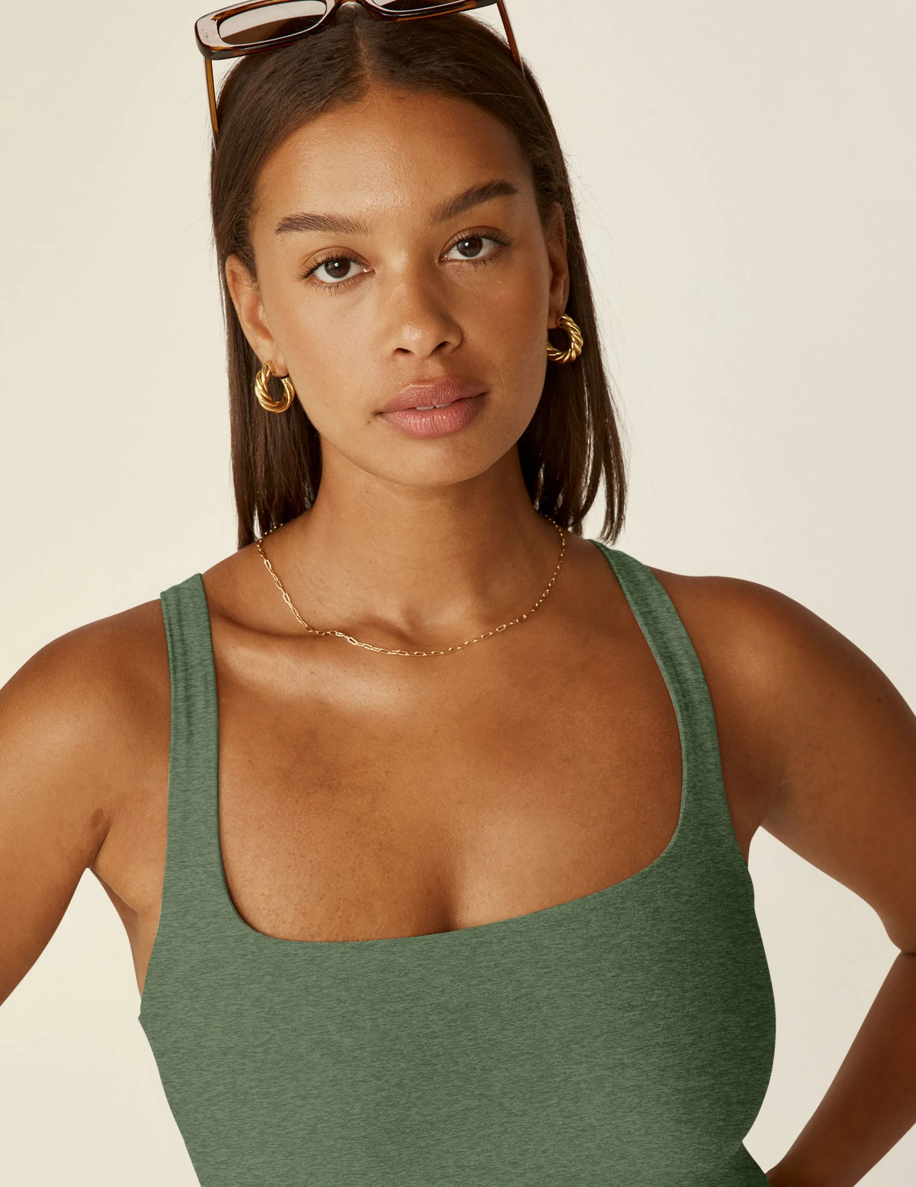 Featherweight Square Neck Slit Midi Dress sold by Beyond Yoga product image thumbnail 3