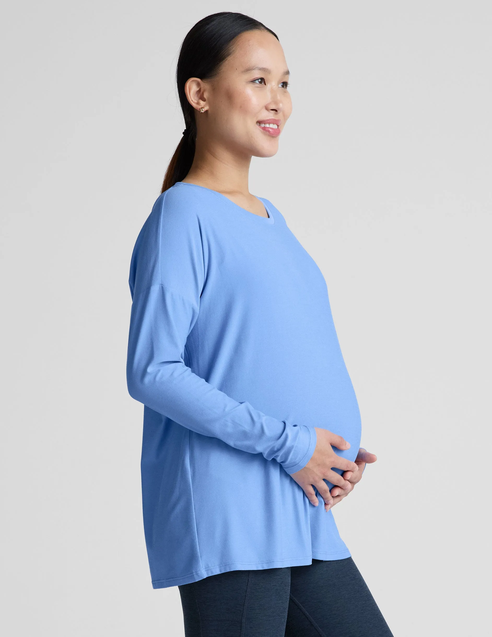 Featherweight Feels Like Home Long Sleeve Maternity Top sold by Beyond Yoga