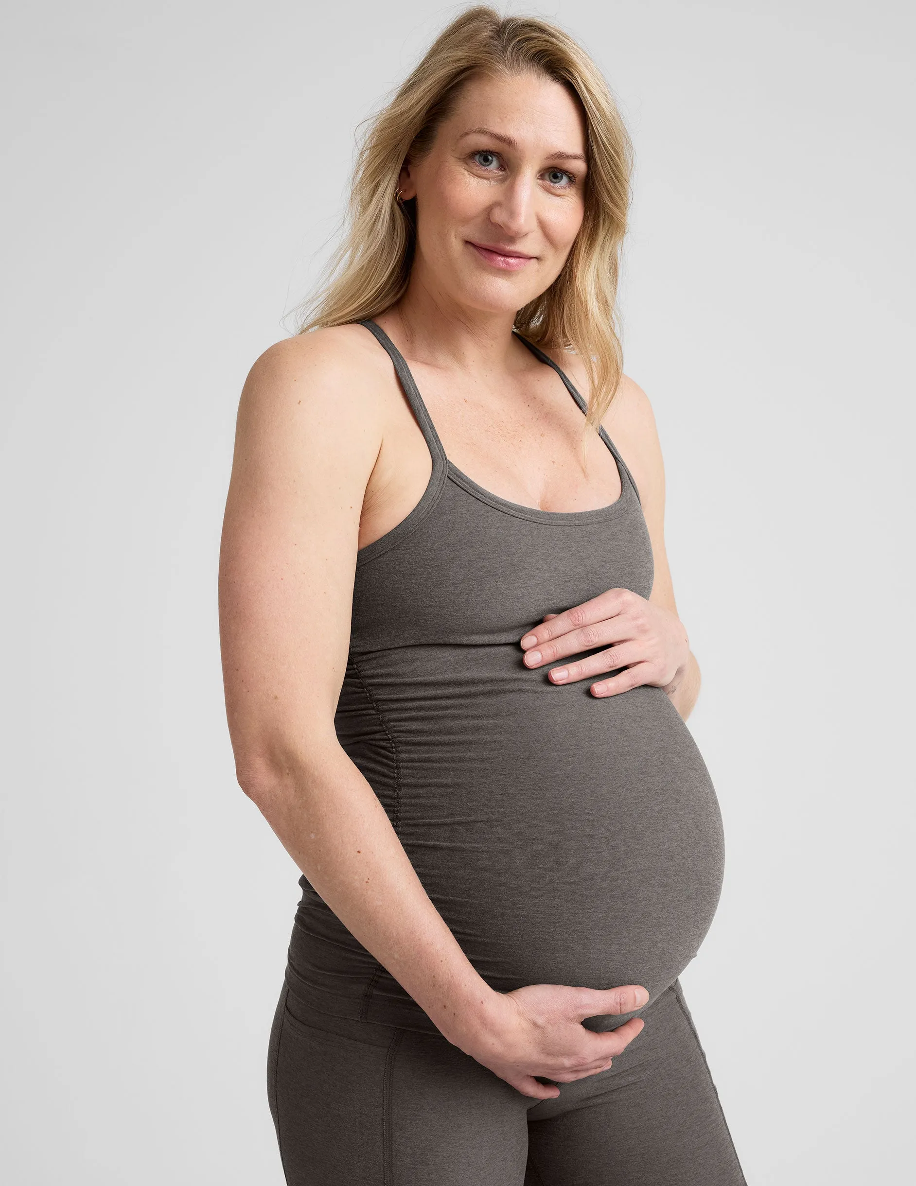 Spacedye Keep Your Cool Maternity Slim Racerback Tank sold by Beyond Yoga