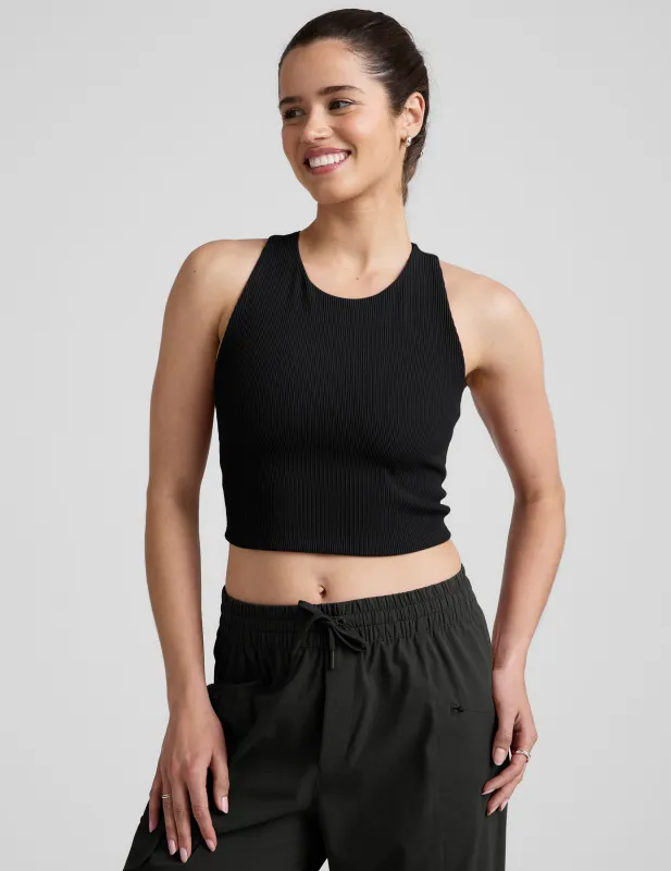 Refocus Ribbed Cropped Tank sold by Beyond Yoga
