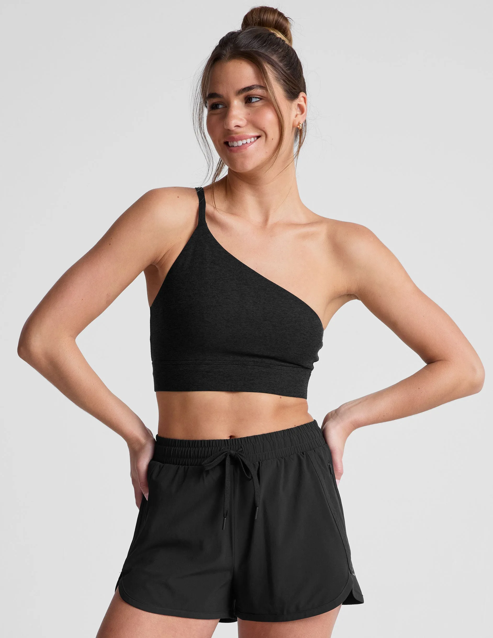 Spacedye One Shoulder Long Line Bra sold by Beyond Yoga