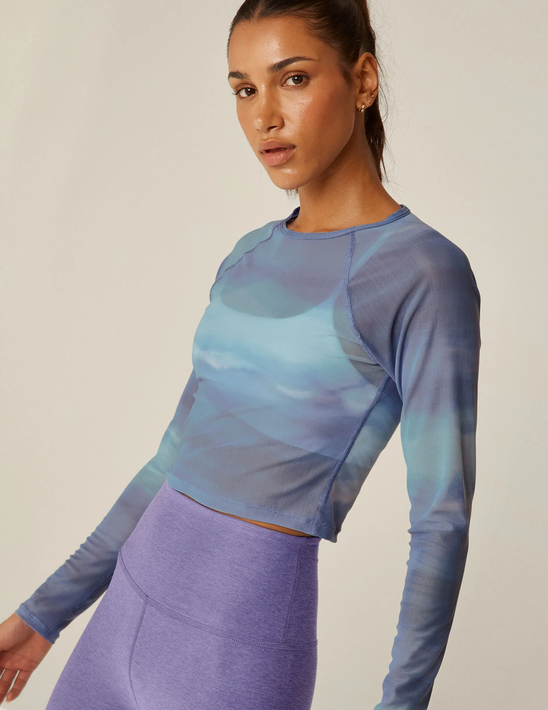 Show Off Printed Mesh Long Sleeve Cropped Top sold by Beyond Yoga product image thumbnail 4