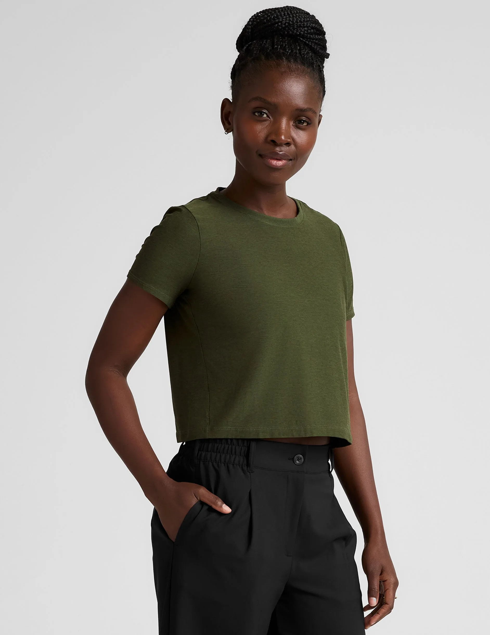Featherweight Supreme Cropped Tee sold by Beyond Yoga