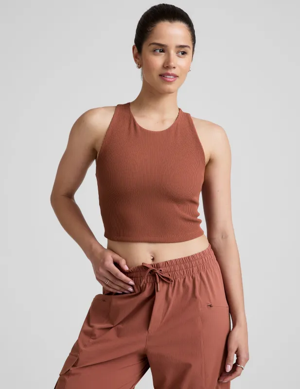 Refocus Ribbed Cropped Tank sold by Beyond Yoga