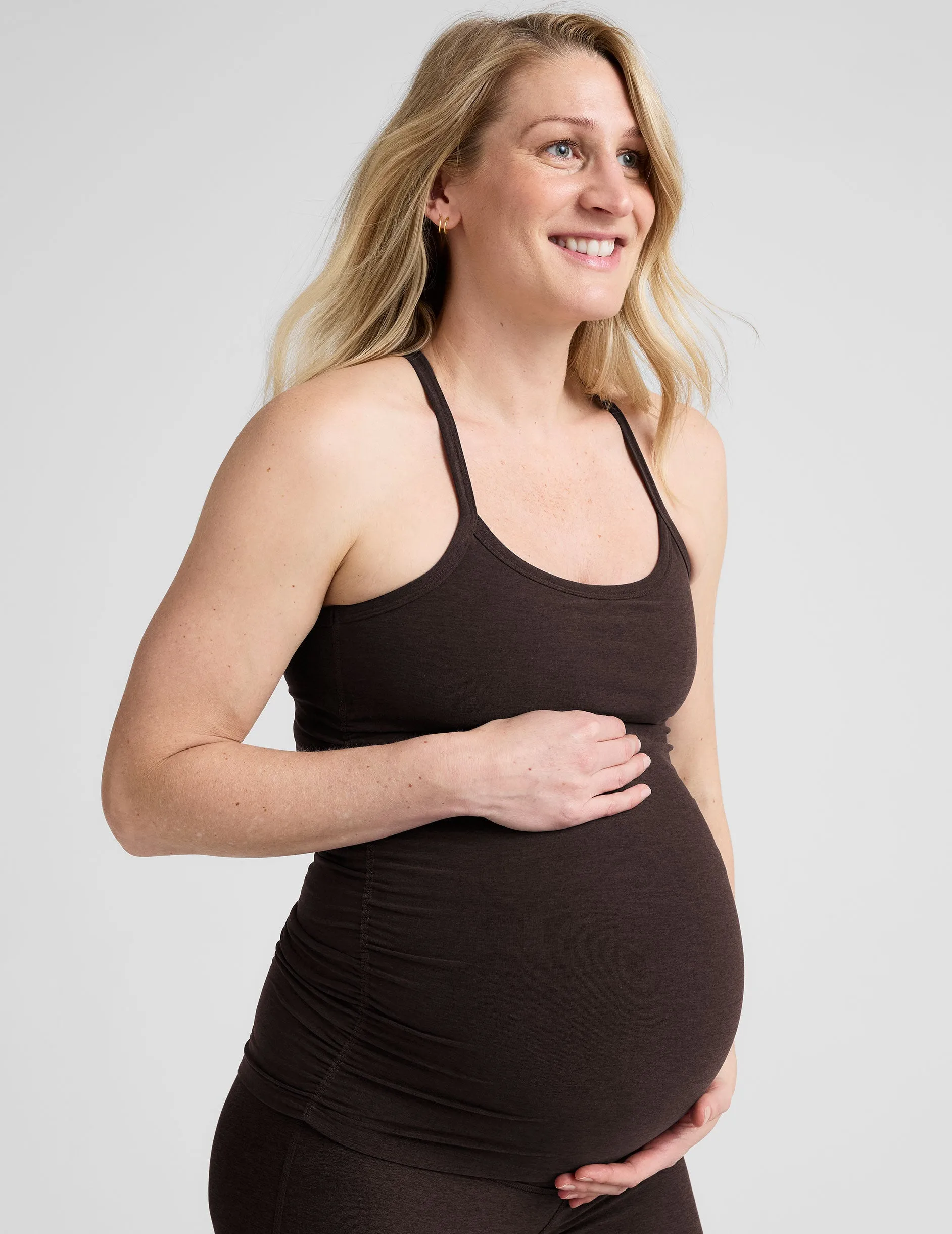 Spacedye Keep Your Cool Maternity Slim Racerback Tank sold by Beyond Yoga