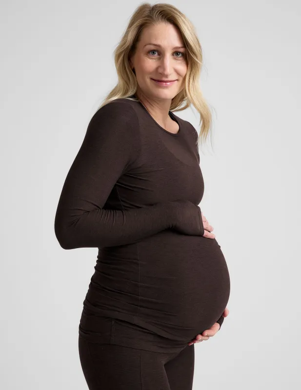 Featherweight Count On Me Maternity Crew Pullover sold by Beyond Yoga
