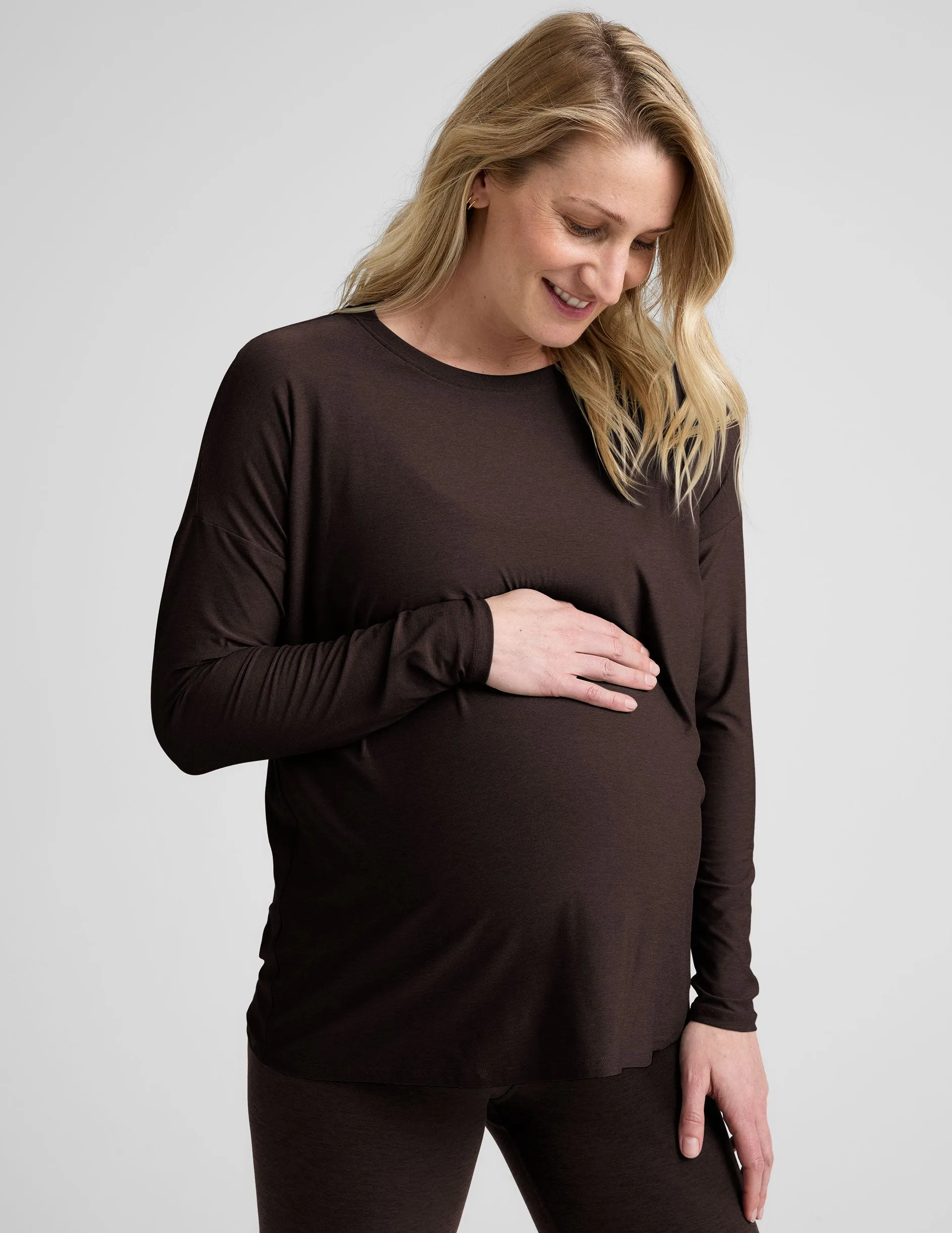 Featherweight Feels Like Home Long Sleeve Maternity Top sold by Beyond Yoga