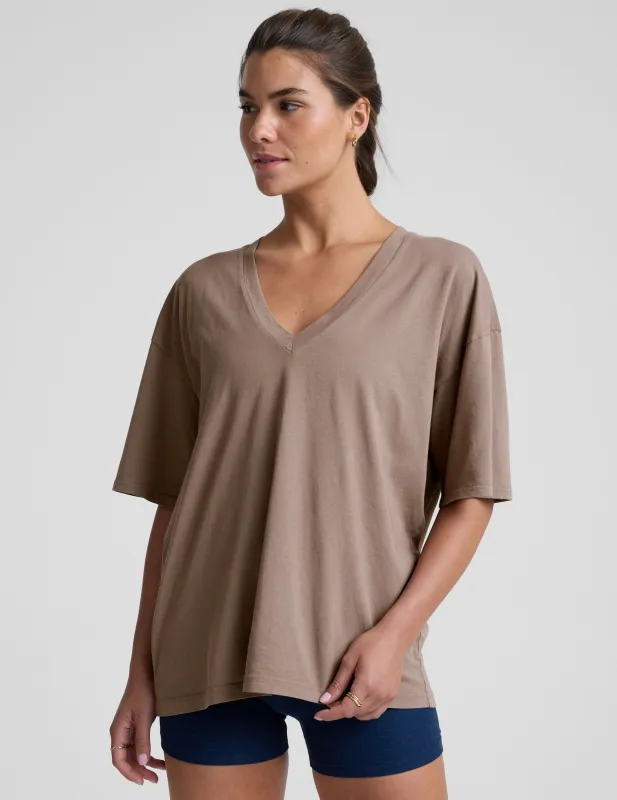 Oversized V-neck Cotton Tee sold by Beyond Yoga
