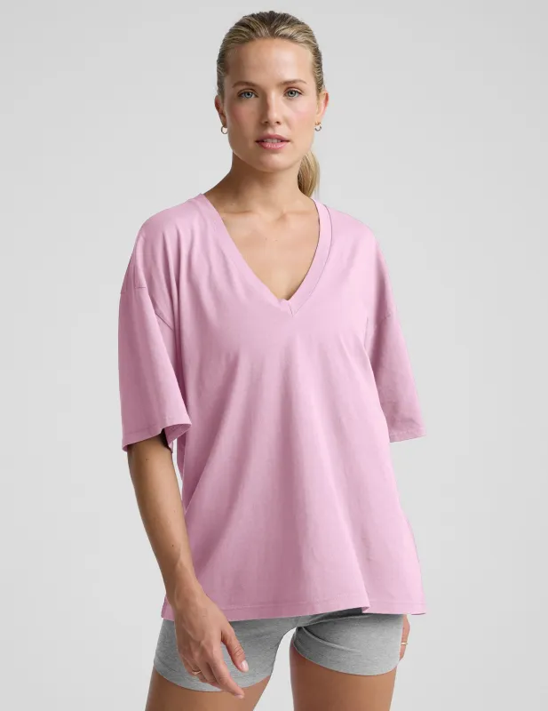 Oversized V-neck Cotton Tee sold by Beyond Yoga