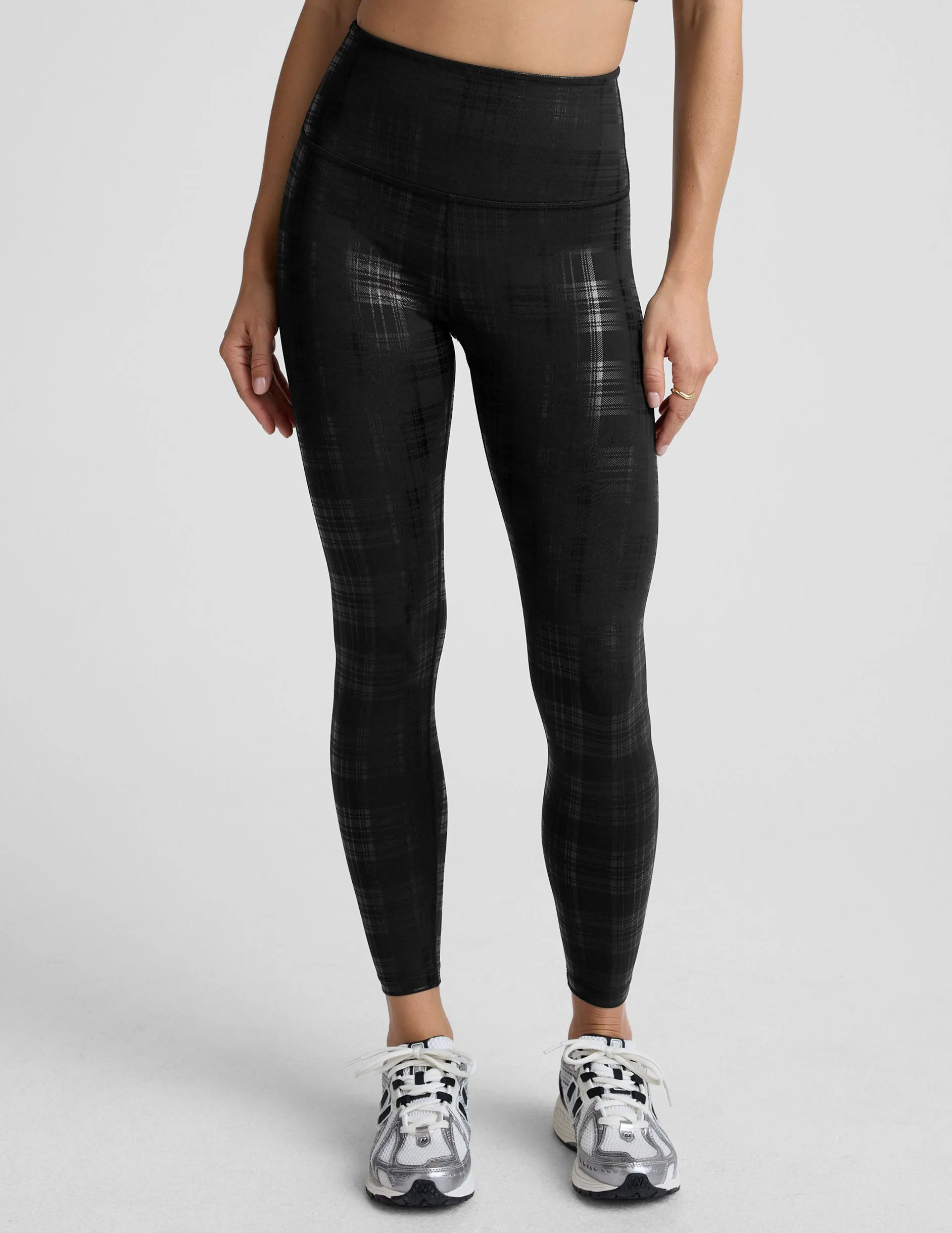 Plaid Foil Black High Waisted Midi Legging sold by Beyond Yoga product image thumbnail 2