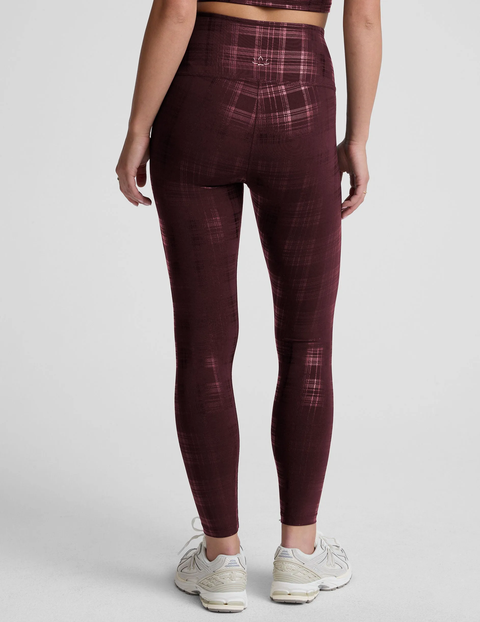 Plaid Foil Burgundy High Waisted Midi Legging sold by Beyond Yoga product image thumbnail 4