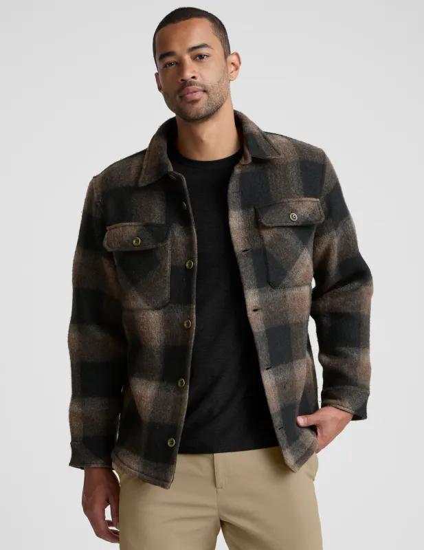 Plaid Wool Blend Men's Shirt Jacket sold by Beyond Yoga