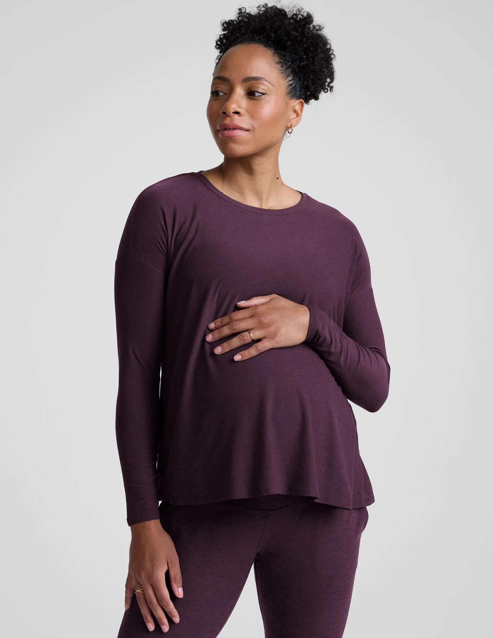 Featherweight Feels Like Home Long Sleeve Maternity Top sold by Beyond Yoga product image thumbnail 2