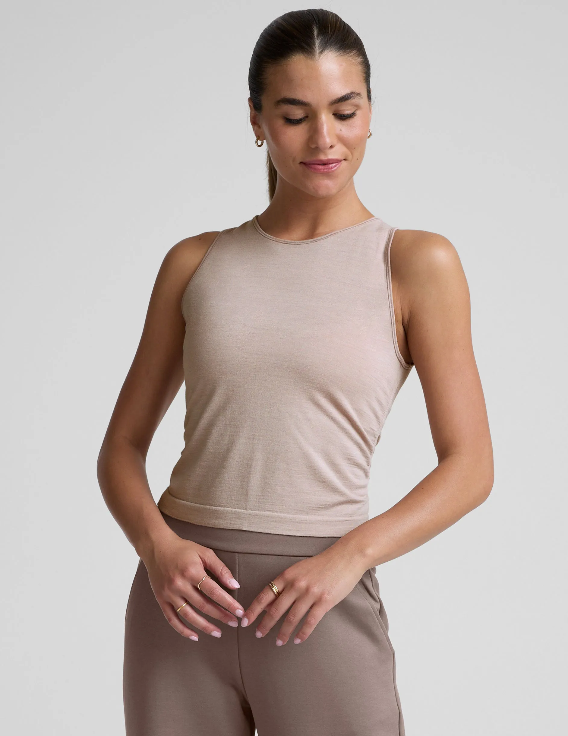 LuxeKnit Merino Wool Racerback Tank sold by Beyond Yoga