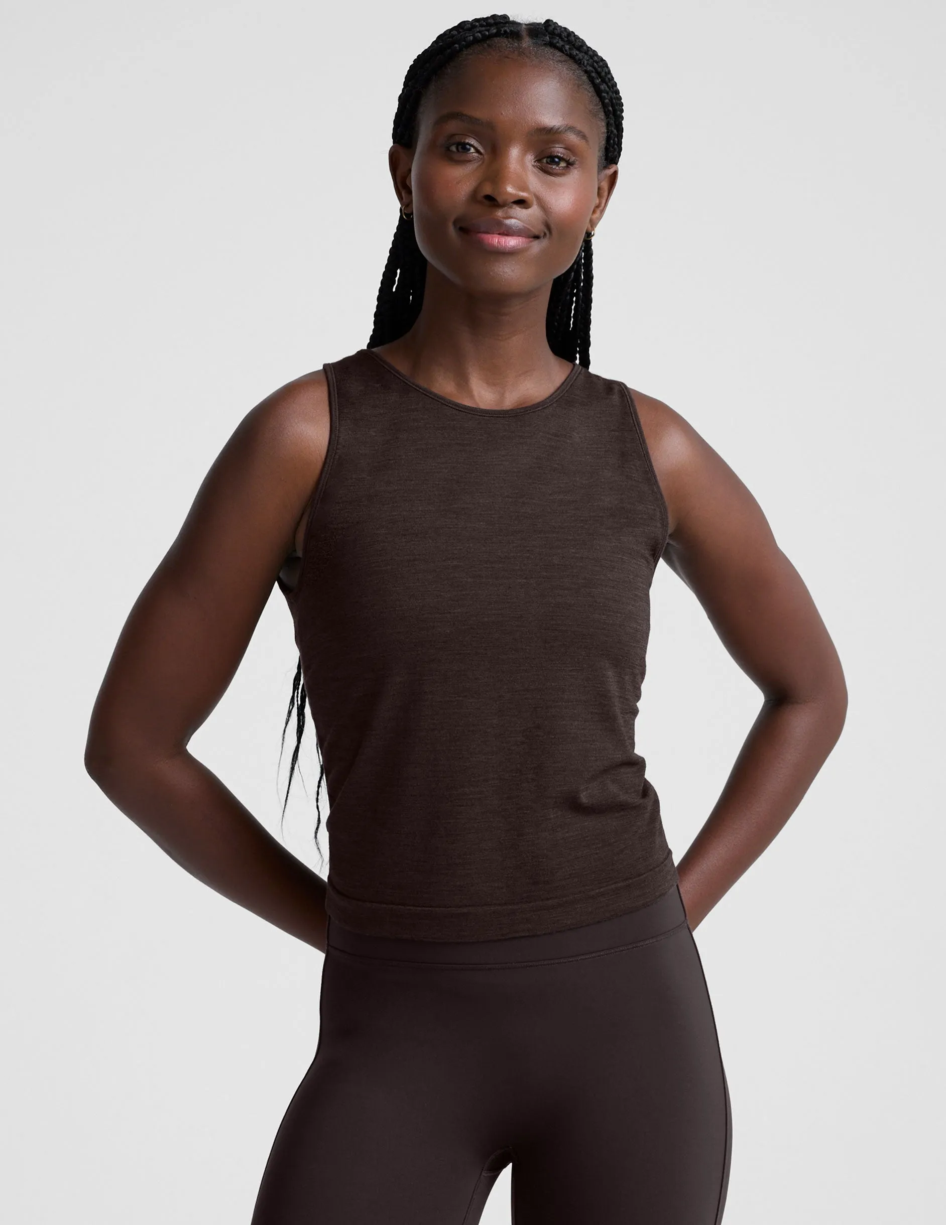 LuxeKnit Merino Wool Racerback Tank sold by Beyond Yoga