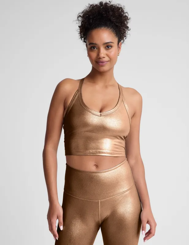 Liquid Foil Copper On The Up Cropped Tank sold by Beyond Yoga