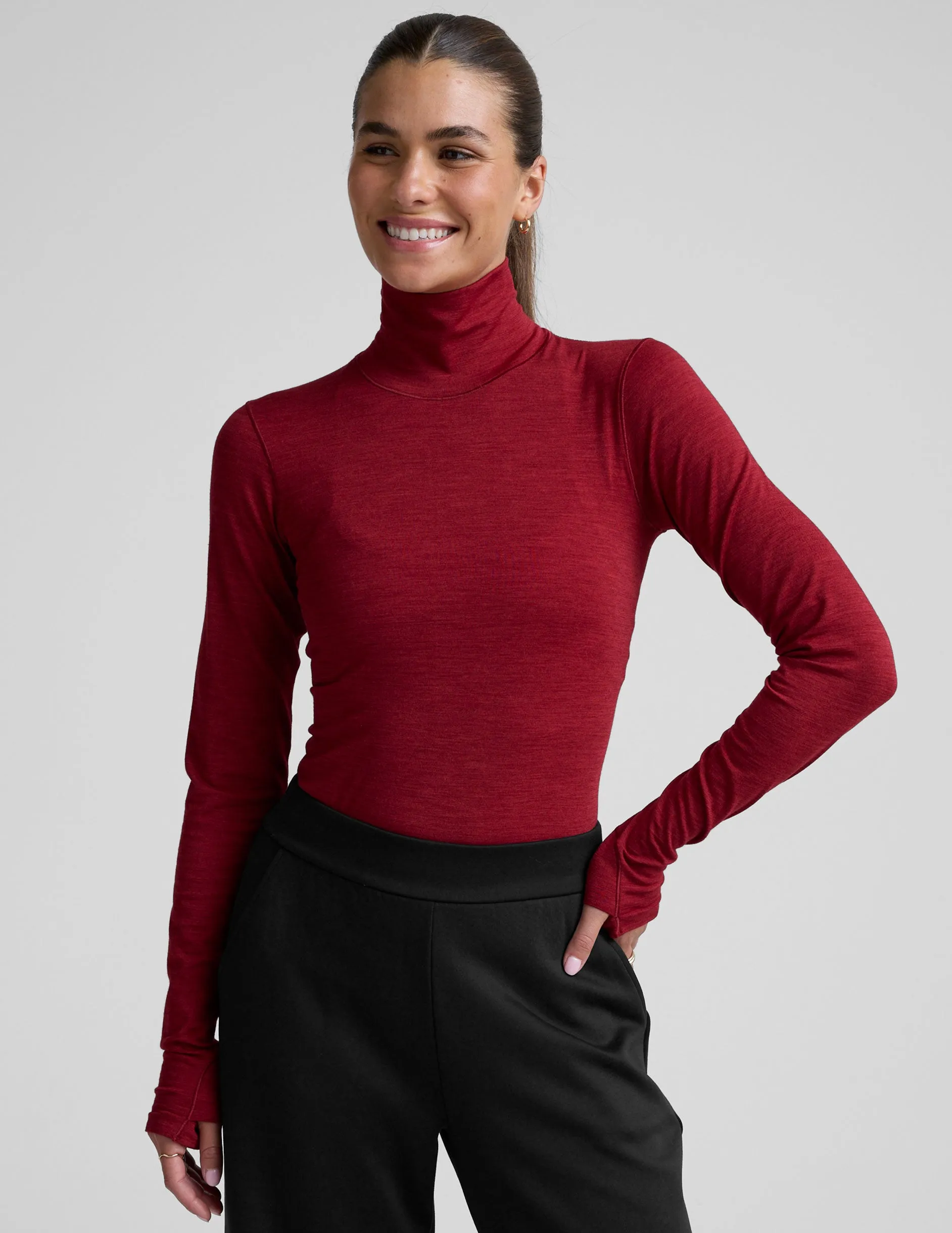 LuxeKnit Merino Wool Turtleneck sold by Beyond Yoga