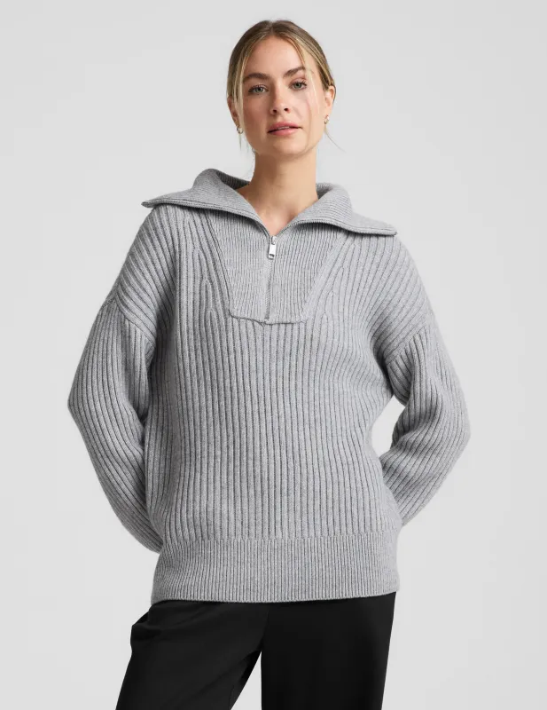 Wool Blend Collared Pullover sold by Beyond Yoga