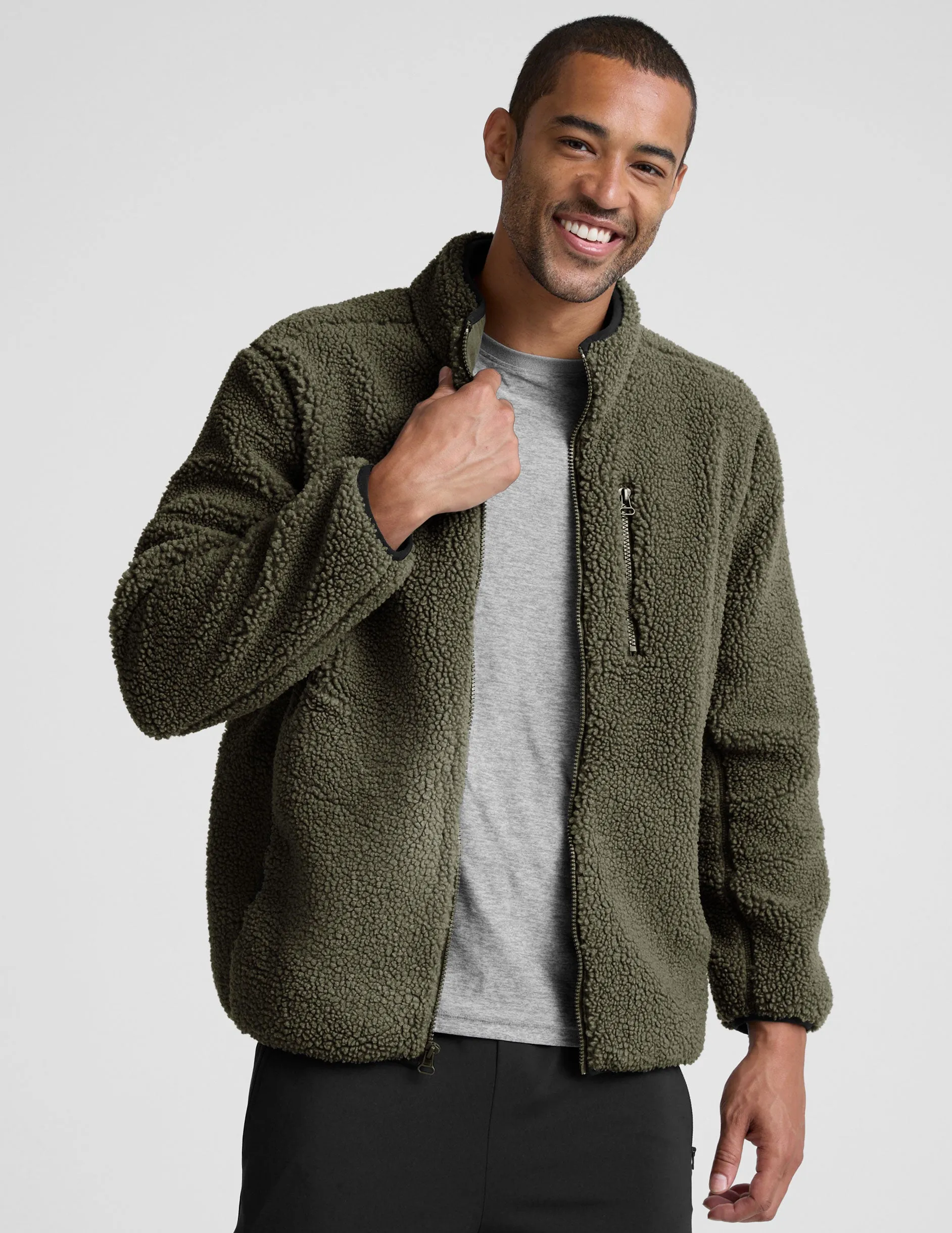 Boucle Fleece Men's Zip Jacket sold by Beyond Yoga