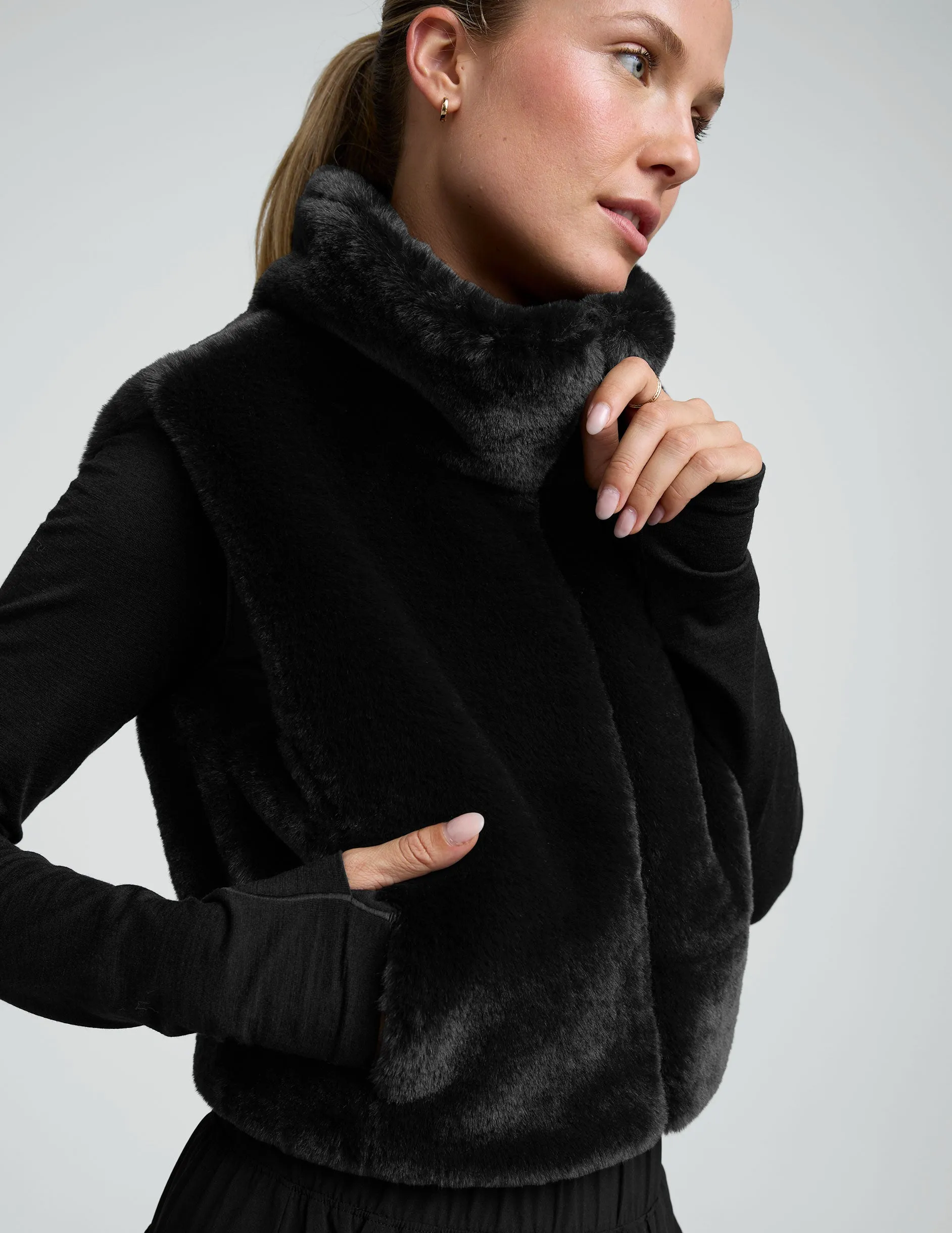 On The List Faux Fur Vest sold by Beyond Yoga product image thumbnail 3