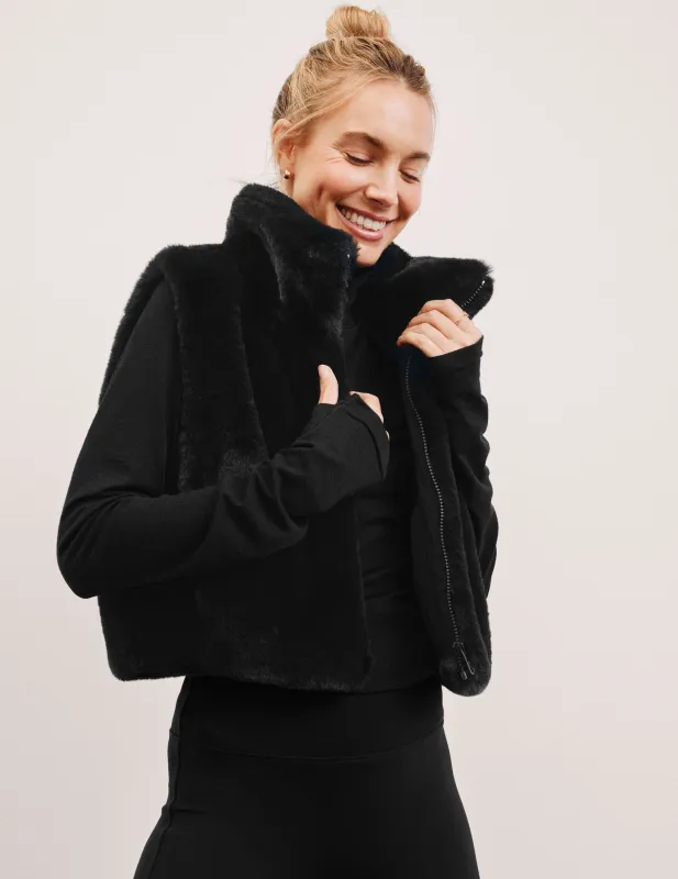 On The List Faux Fur Vest sold by Beyond Yoga