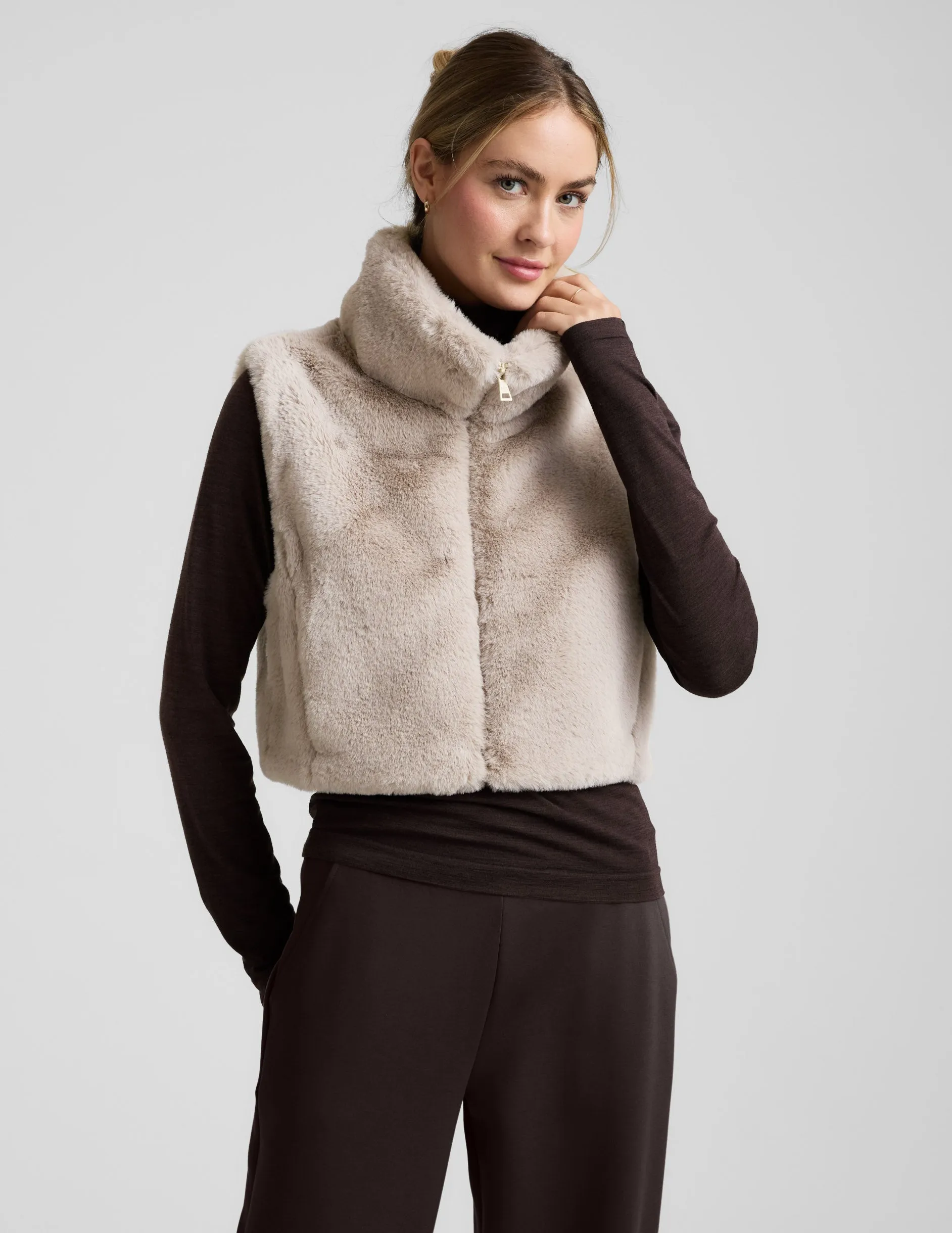 On The List Faux Fur Vest sold by Beyond Yoga product image thumbnail 3