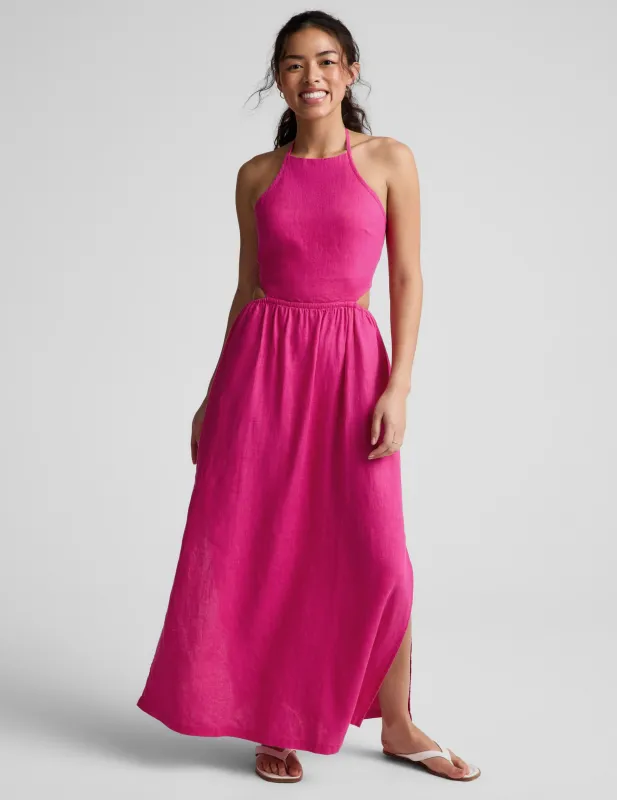 SoftWash Linen Halter Dress made by Beyond Yoga