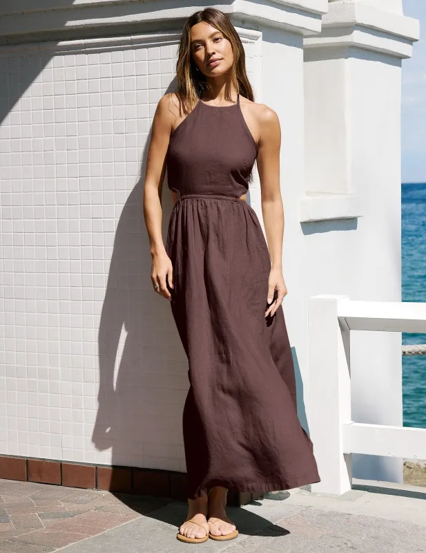 SoftWash Linen Halter Dress made by Beyond Yoga