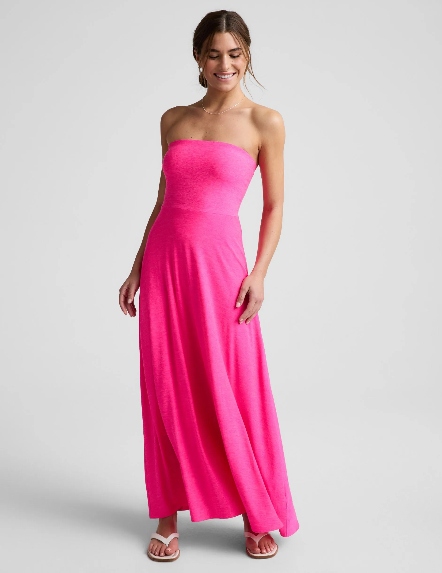 Featherweight Strapless Maxi Dress sold by Beyond Yoga