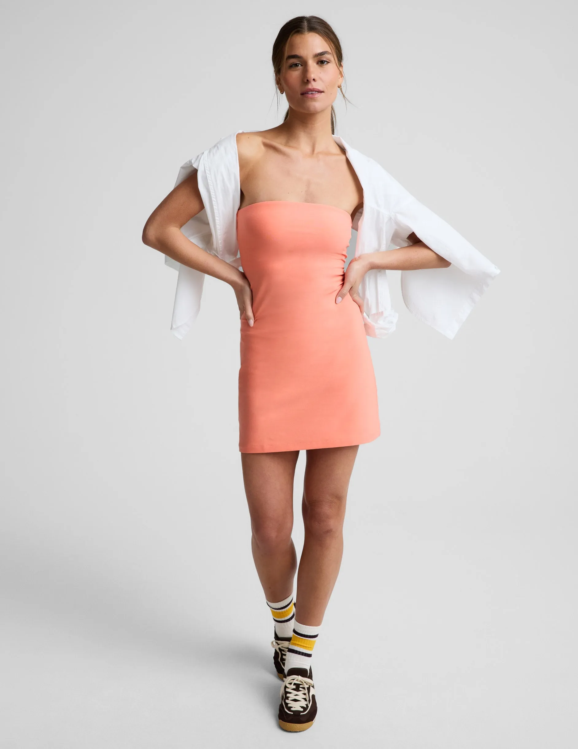 Spacedye Joy Strapless Mini Dress sold by Beyond Yoga