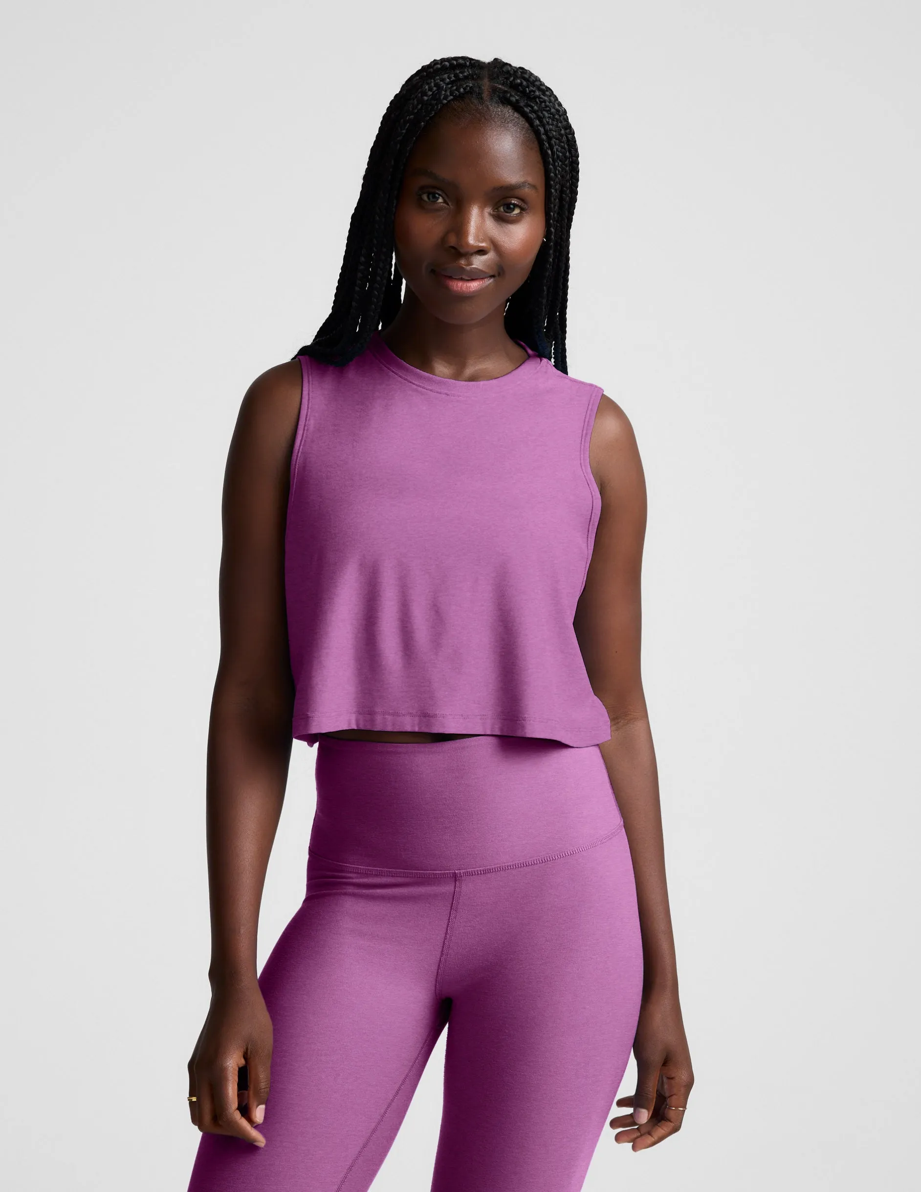 Featherweight Minimal Cropped Tank sold by Beyond Yoga
