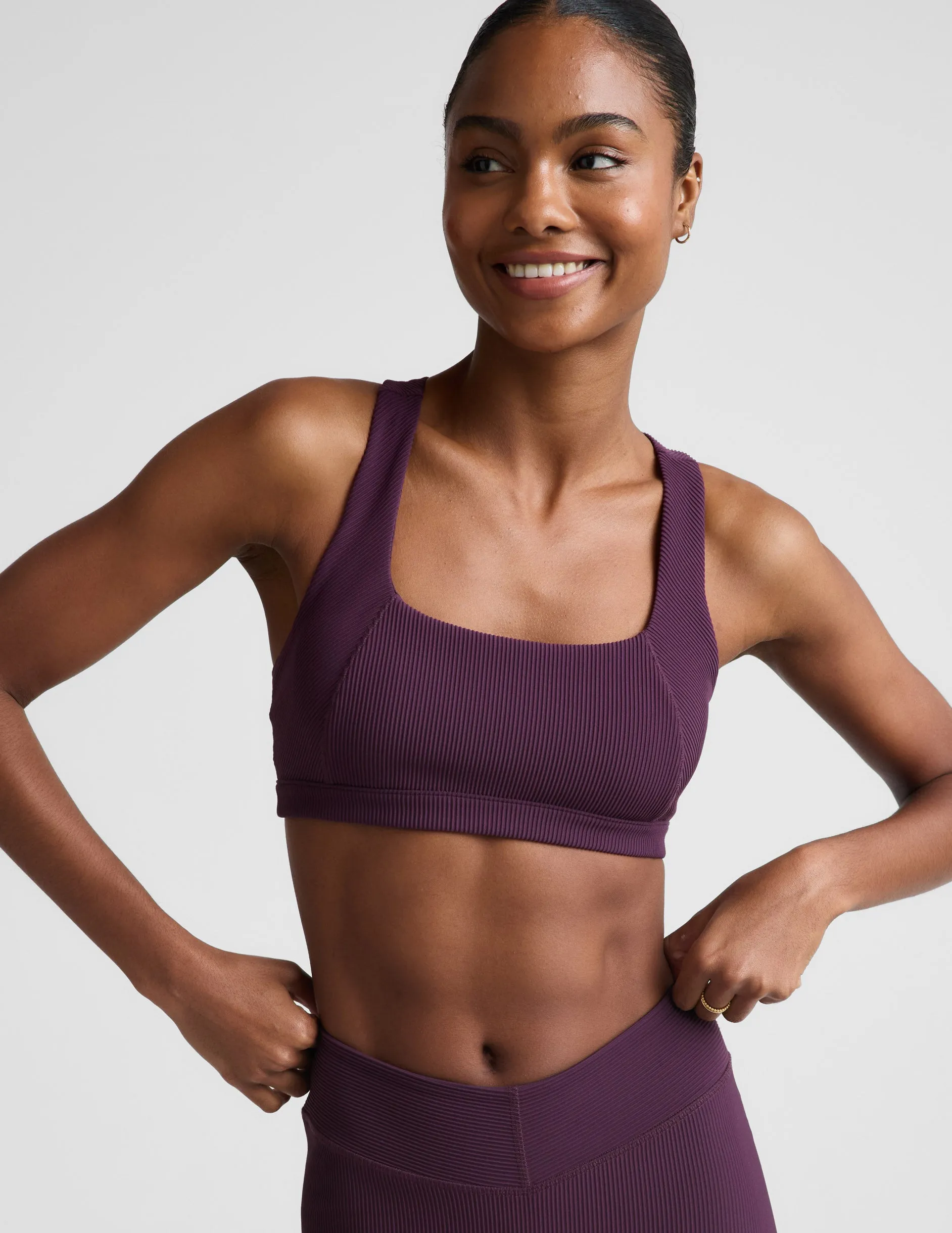 Impulse Ribbed Scoop Neck Bra sold by Beyond Yoga