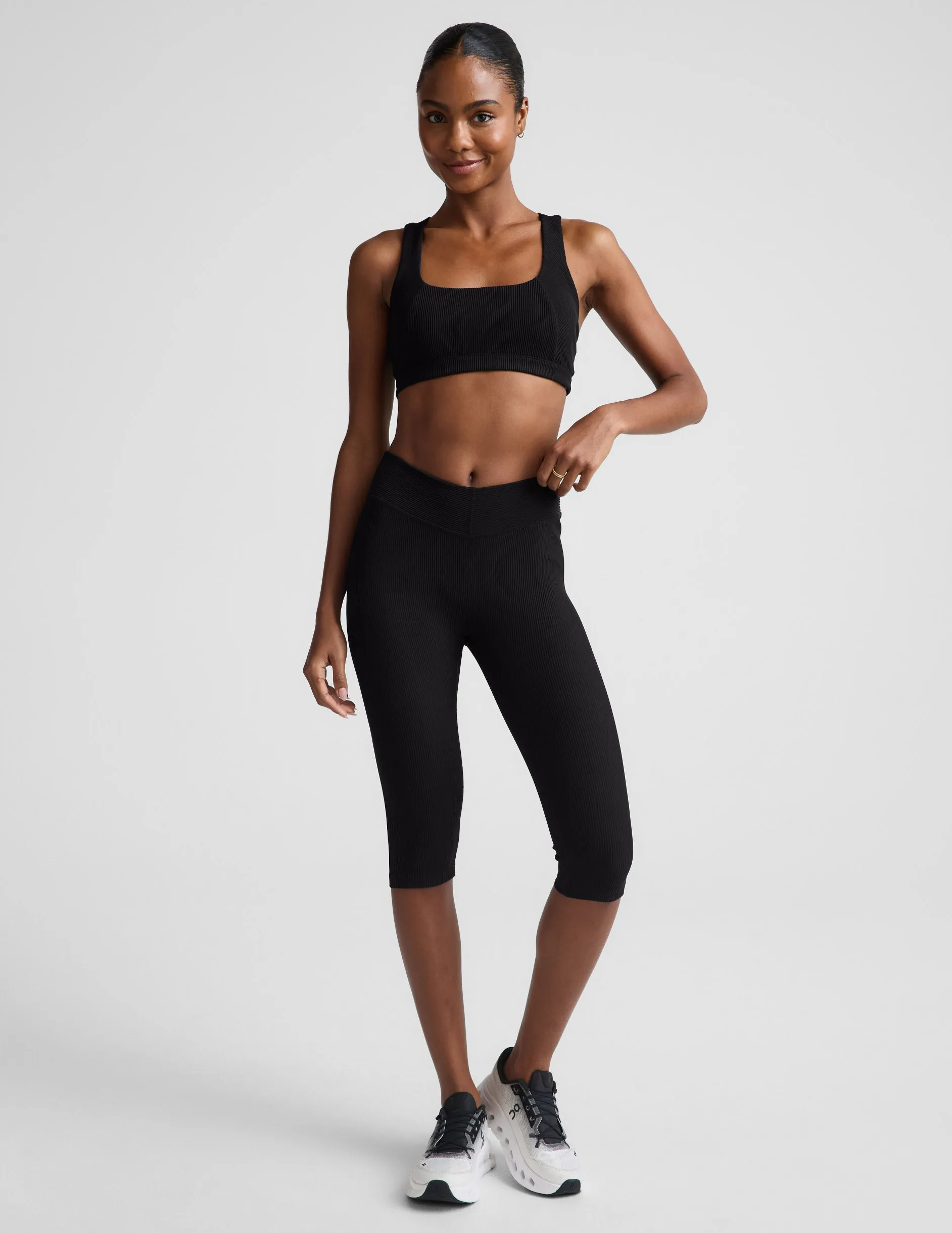 Impulse Ribbed V-Waist Pedal Pusher Legging sold by Beyond Yoga