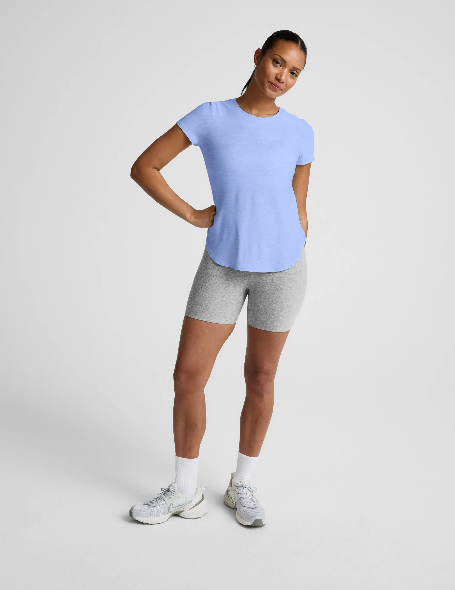 Featherweight On The Down Low Tee sold by Beyond Yoga