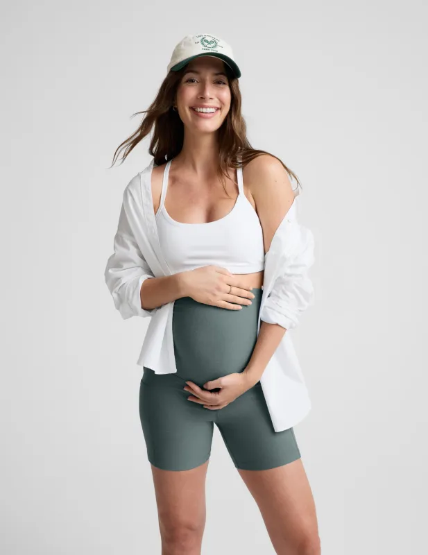 Spacedye™ Keep Pace 5" Maternity Pocket Biker Short made by Beyond Yoga