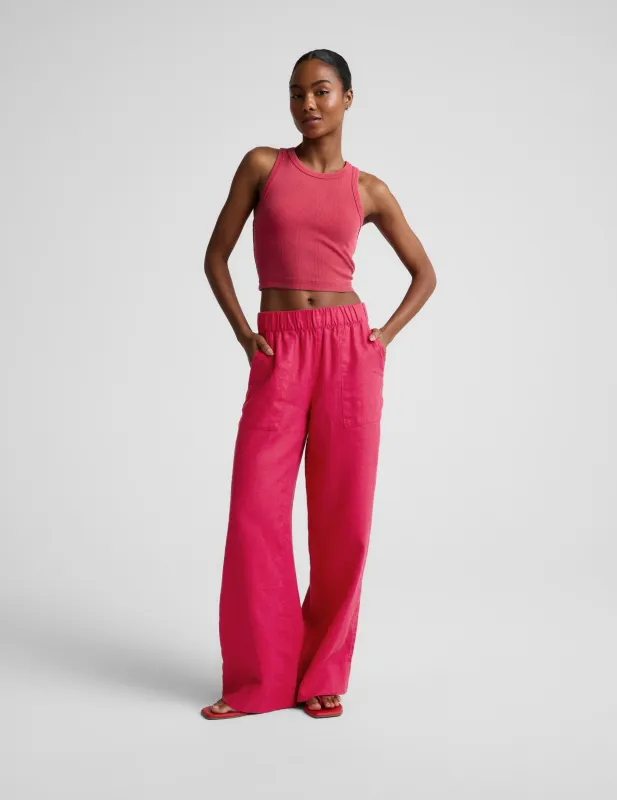 SoftWash Linen Easy Wide Leg Pant 31" made by Beyond Yoga