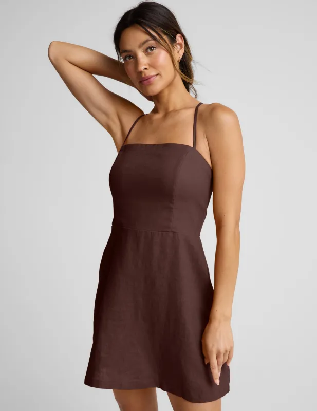 SoftWash Linen Seaside Mini Dress made by Beyond Yoga