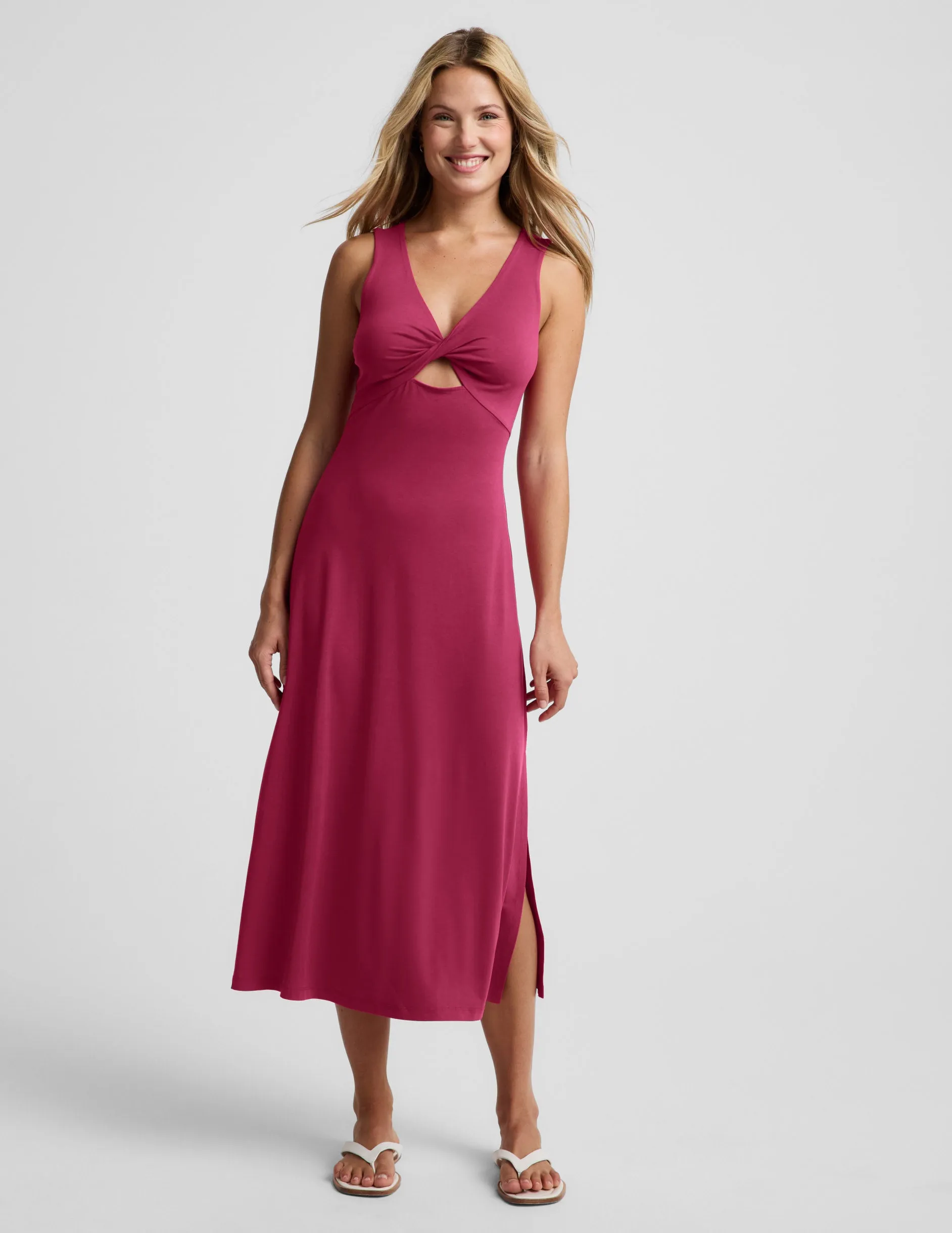 Twist Cutout Midi Dress sold by Beyond Yoga